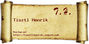 Tisztl Henrik névjegykártya